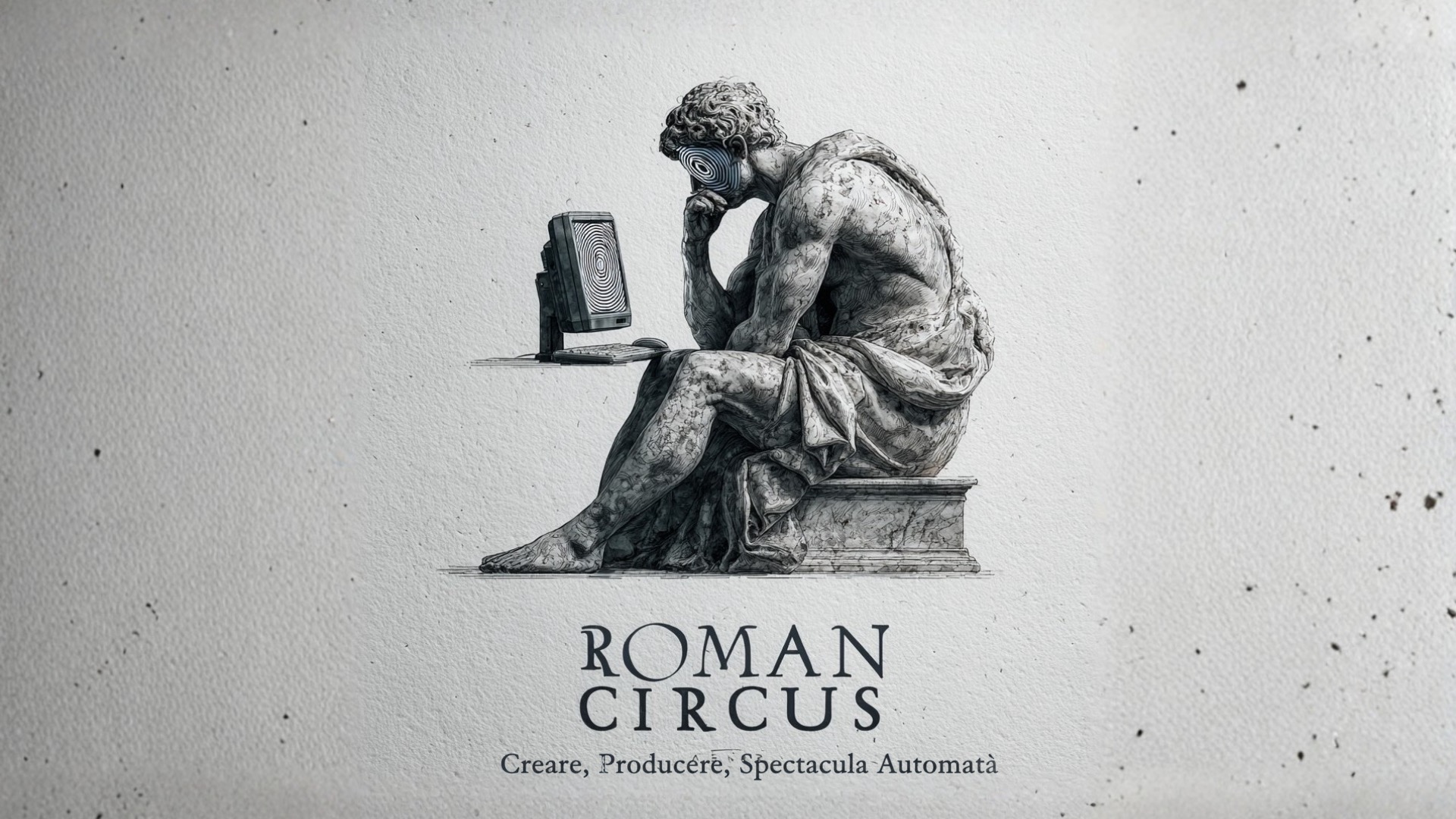 A marble statue hypnotized by infinite endless entertainment — the final Roman Circus has arrived.